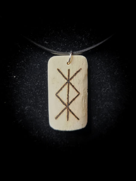 Sigil for protection burnt onto human bone necklace (made to order)