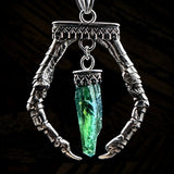 Crow talon vivianite pendant