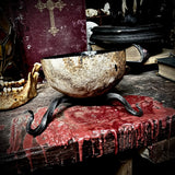 Human skull cap scrying bowl without stand