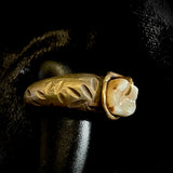 Human tooth bronze ring