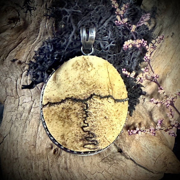 Human skull cap triple suture pendant