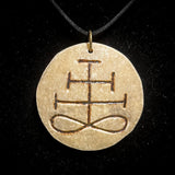 Leviathan cross burnt onto human  skull cap