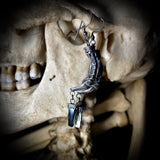 Sterling silver vivianite talon earrings