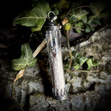 Human cremains silver tube pendant