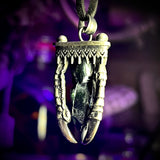 Silver triple talon vivianite pendant