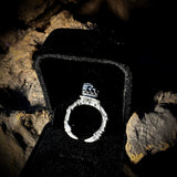 Adjustable sterling silver vivianite claw ring