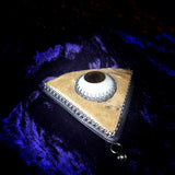 All seeing “glass eye” Human bone Pendant