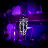 Silver triple talon vivianite pendant