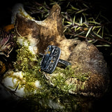 Sterling silver vivianite claw ring