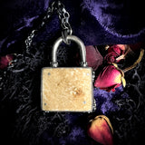 Human skull cap padlock necklace