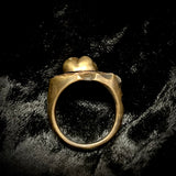 Human tooth metal cast ring