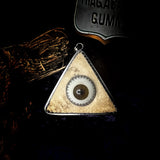 All seeing “glass eye” Human bone Pendant