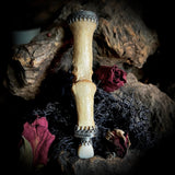Double finger bone tooth pendant