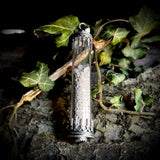 Human cremains silver tube pendant