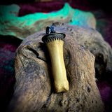 Human toe bone pendant