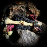 Double finger bone tooth pendant