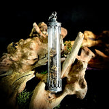 Mummified brain silver tube pendant