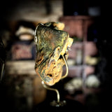 A mummified partial human face