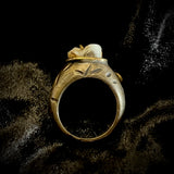 Human tooth bronze ring