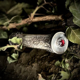 Human cremains silver tube pendant