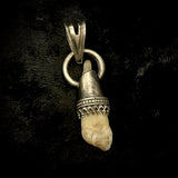 Human tooth silver pendant