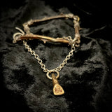 Human tooth bronze cast charm bracelet