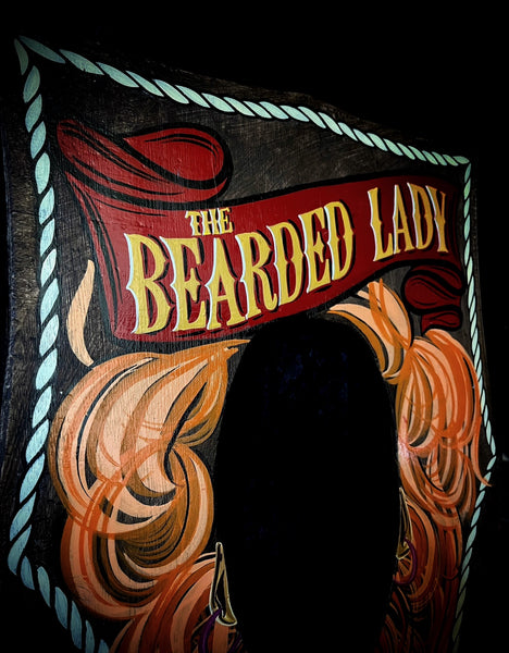 “BEARDED LADY” Hand painted “peep board”