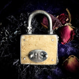 Human skull cap padlock necklace