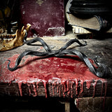 Human skull cap scrying bowl with custom made stand