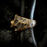 Human tooth metal cast ring