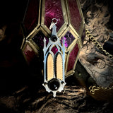 Gothic split window skull cap pendant