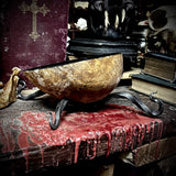 Human skull cap scrying bowl without stand