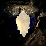 Silver lock skull cap pendant
