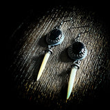 Femur spike silver earrings