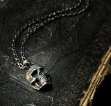 Sterling silver Skull pendant (dark patina)
