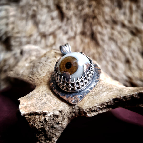 Vintage glass eye pendant