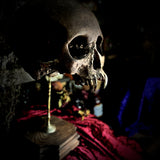 Vampire skull on stand