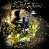 Sterling silver vivianite claw ring