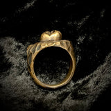 Human tooth metal cast ring