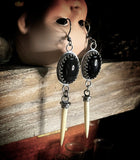 Femur spike silver earrings