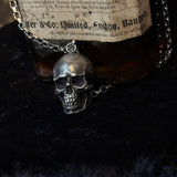 Sterling silver Skull pendant (dark patina)