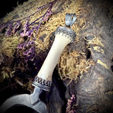 Silver sickle finger pendant