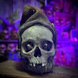 African Encased Ancestral Human Skull Headcrest