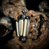 Human skull cap lantern pendant