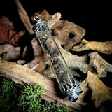 Mummified brain silver tube pendant