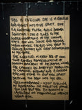 A handwritten memorial note on beige paper, detailing the memories and preferences of a woman named Evelyn, displayed against a dark background.