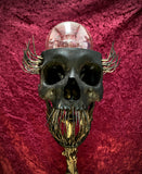 Brass tooth skull lamp
