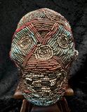 Bamileke beaded tribal skull