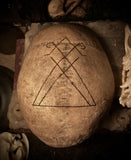 Skull cap scrying bowl